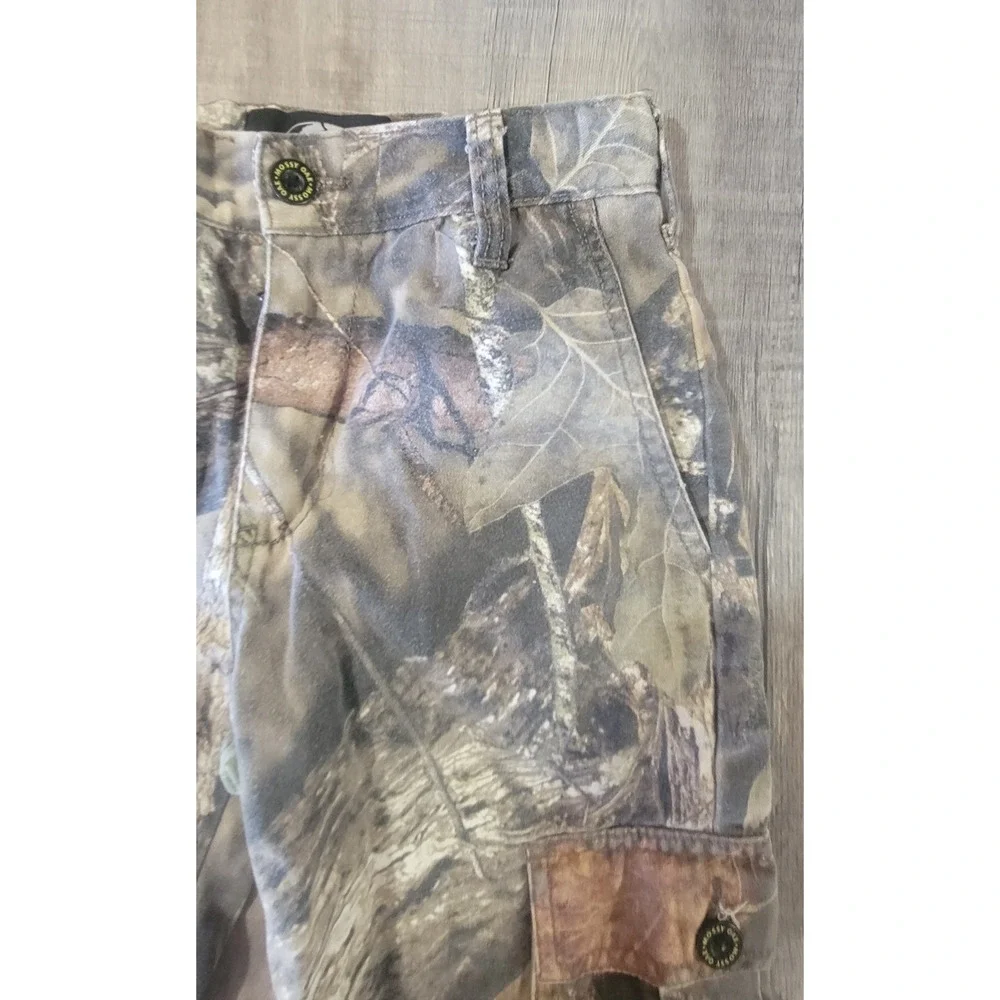 Mossy Oak Hunting‎ Cargo Pants Unisex Medium 8 Youth Camo Adjustable Waist EUC